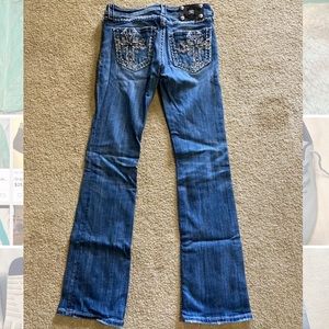 MissMe Boot Cut Cross Design Jeans